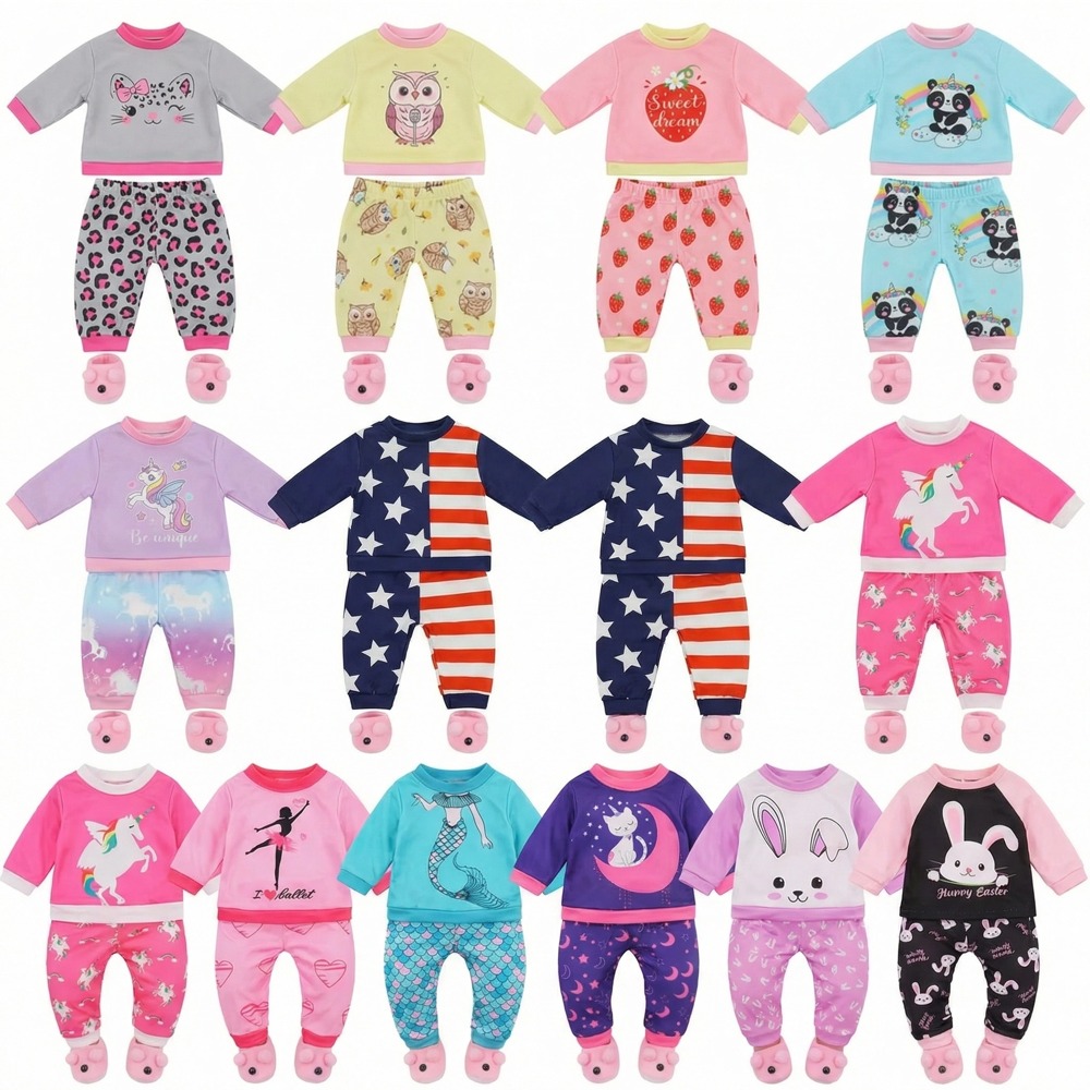 Baby Sleep Suit - Pakaian Boneka Multi Gaya Lengan Panjang