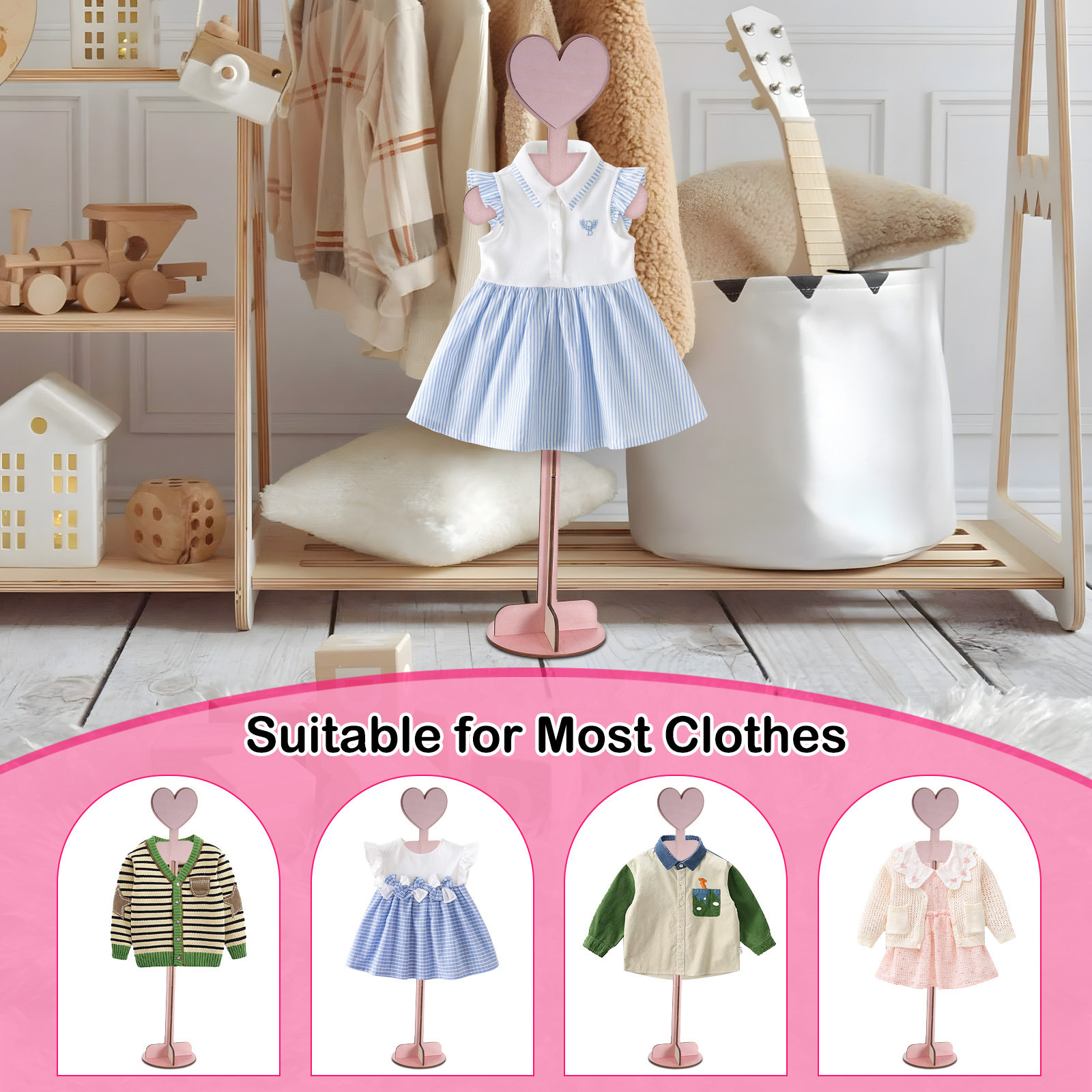 Rak Pakaian Bayi Kayu untuk Ka - Baby Shop Clothing ulasan dan harga